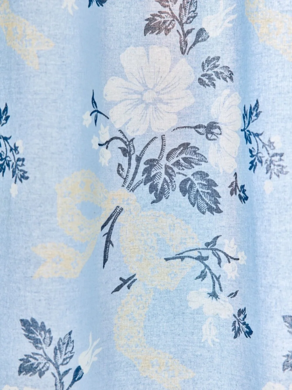 NWT Urban Outfitters Juliette Floral Bows Patterned Shower Curtain Blue 72”x72”
